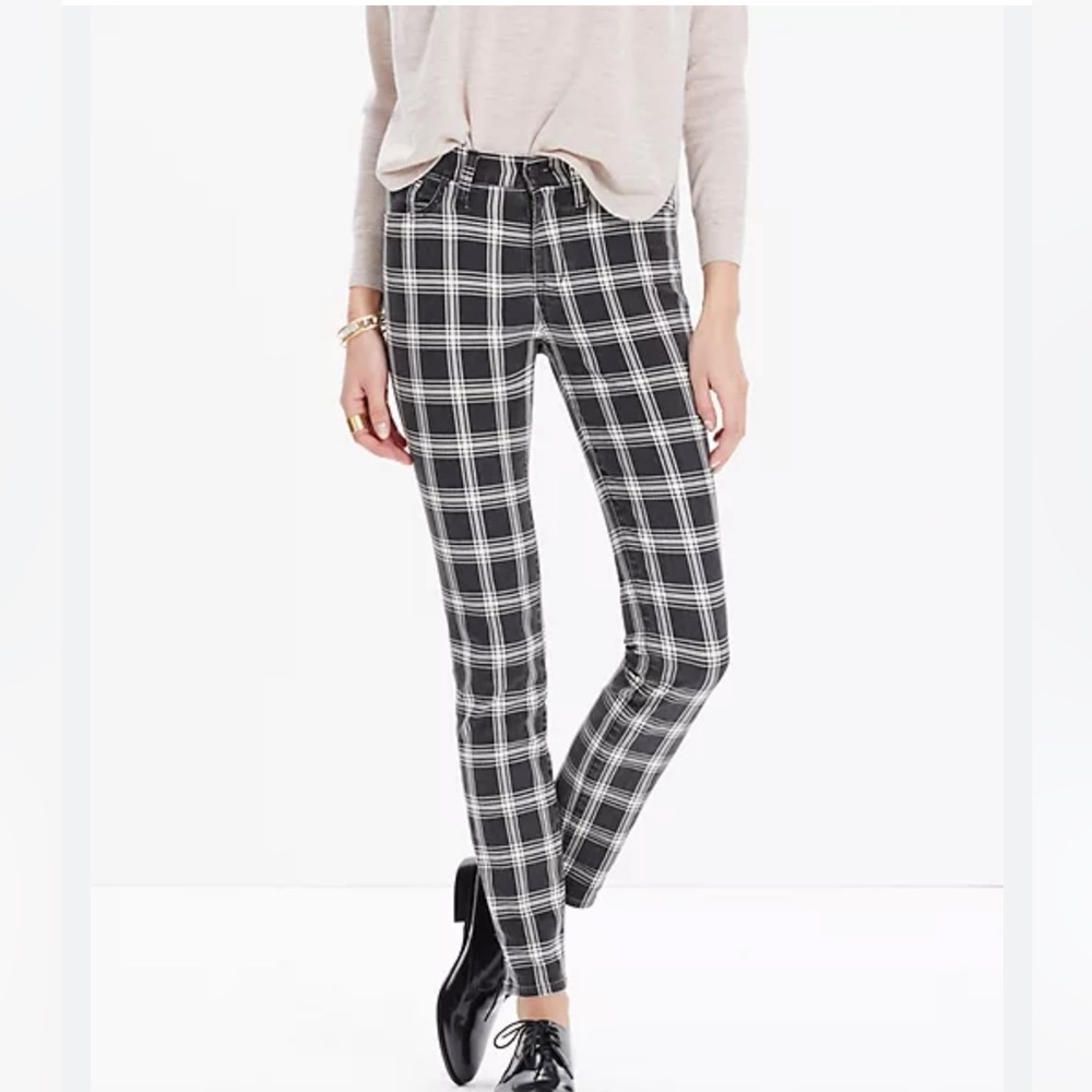 Madewell high rise skinny black/white jean